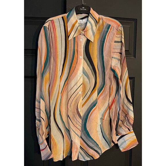 Paul Smith Women's Swirl Button Down Shirt -S - Picture 3 of 8
